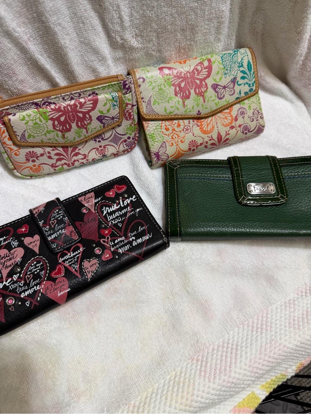 Fossil Leather Wallets with Snap Closure lot
